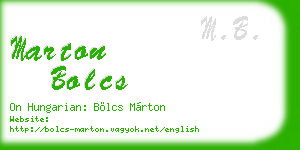 marton bolcs business card