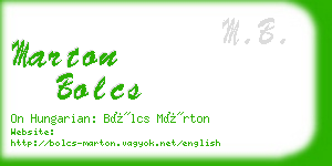 marton bolcs business card